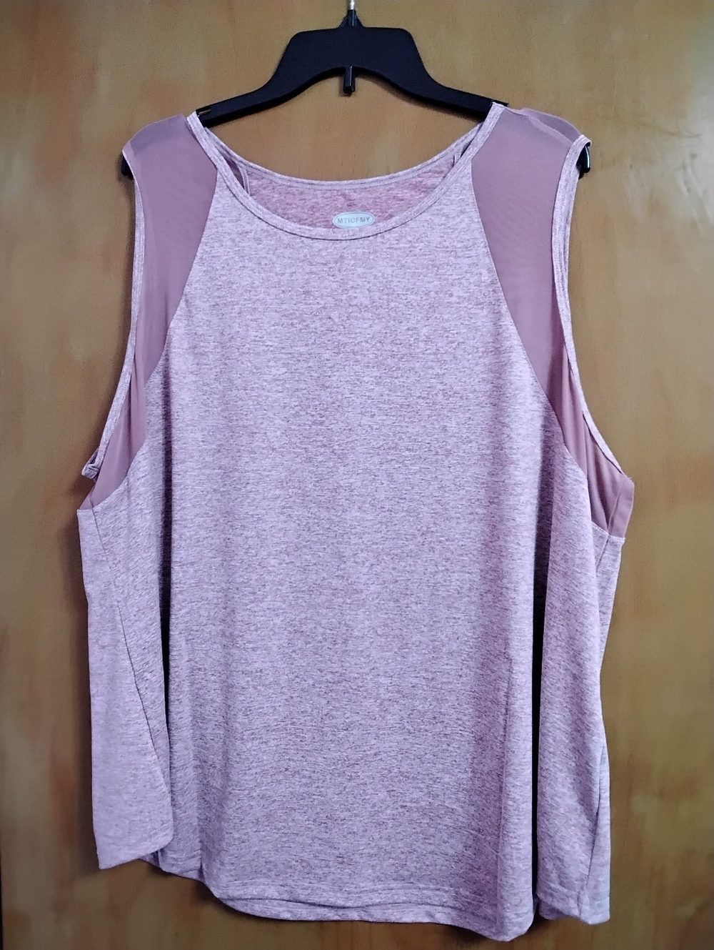 Pink Mesh-Detail Sleeveless Top Size  3XL